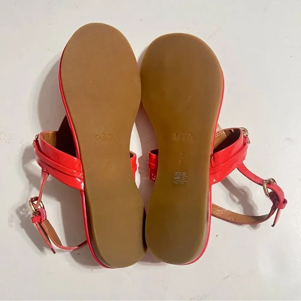 COACH CATERINE LOGO HARDWARE FLAT SANDALS